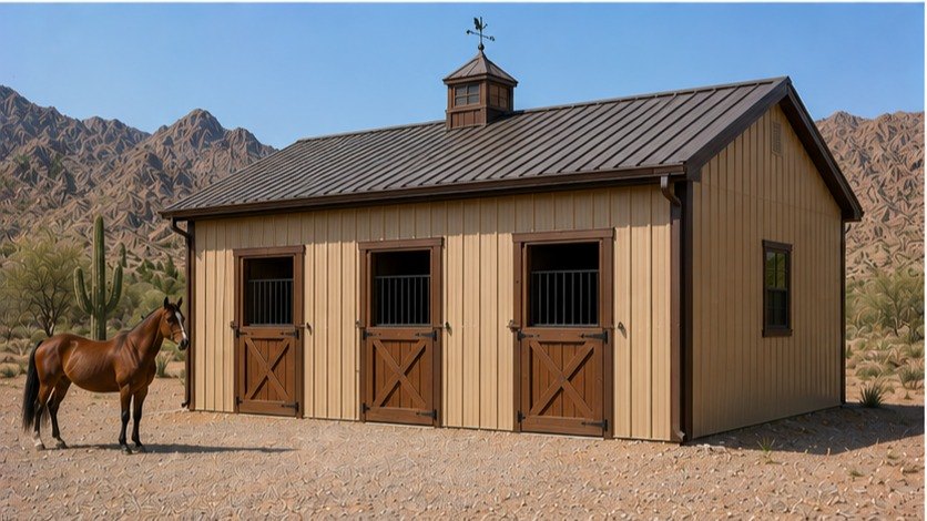 Three-Stall Horse Barn hero view