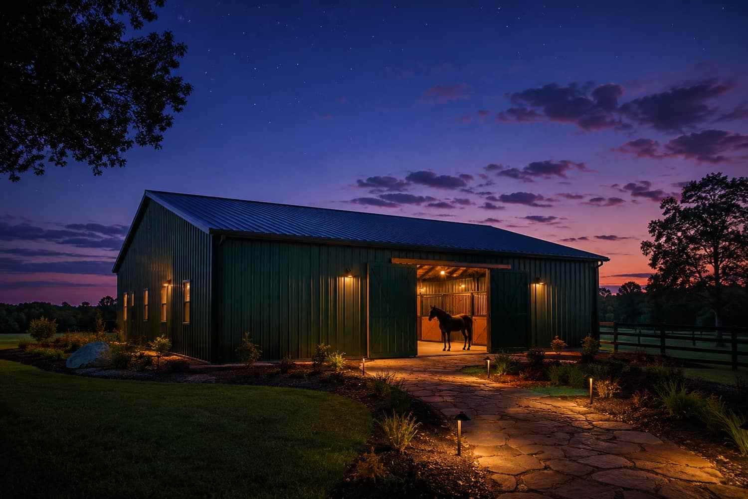 8-Stall Horse Barn hero view