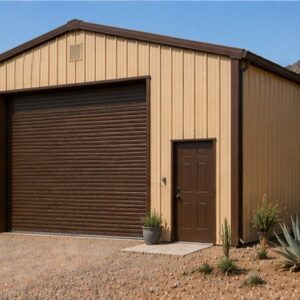 25×35 Split-Bay Garage with Partitioned Shop Metal Building Kit
