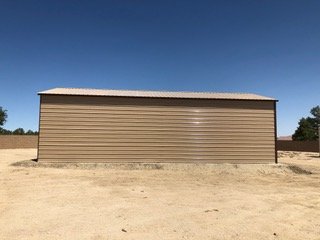 Steel and Stud customer install — 24×46 metal building, engineered roof and side panels — Stevenson Cale customer install