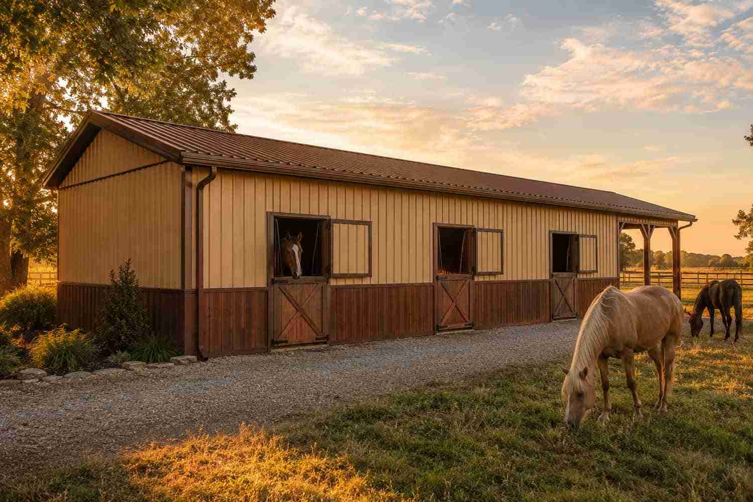 Horse Run-In and Tack Room hero view