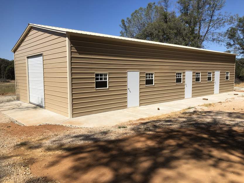Steel and Stud customer photo — metal building, engineered roof and side panels — Tong customer install (California)