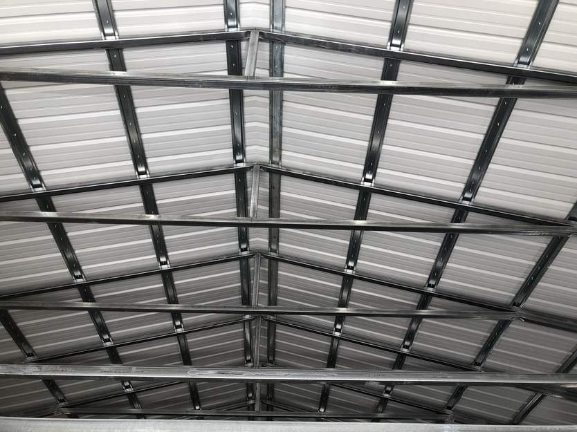 metal building built and erected by Steel and Stud crews — Tong customer install (California)