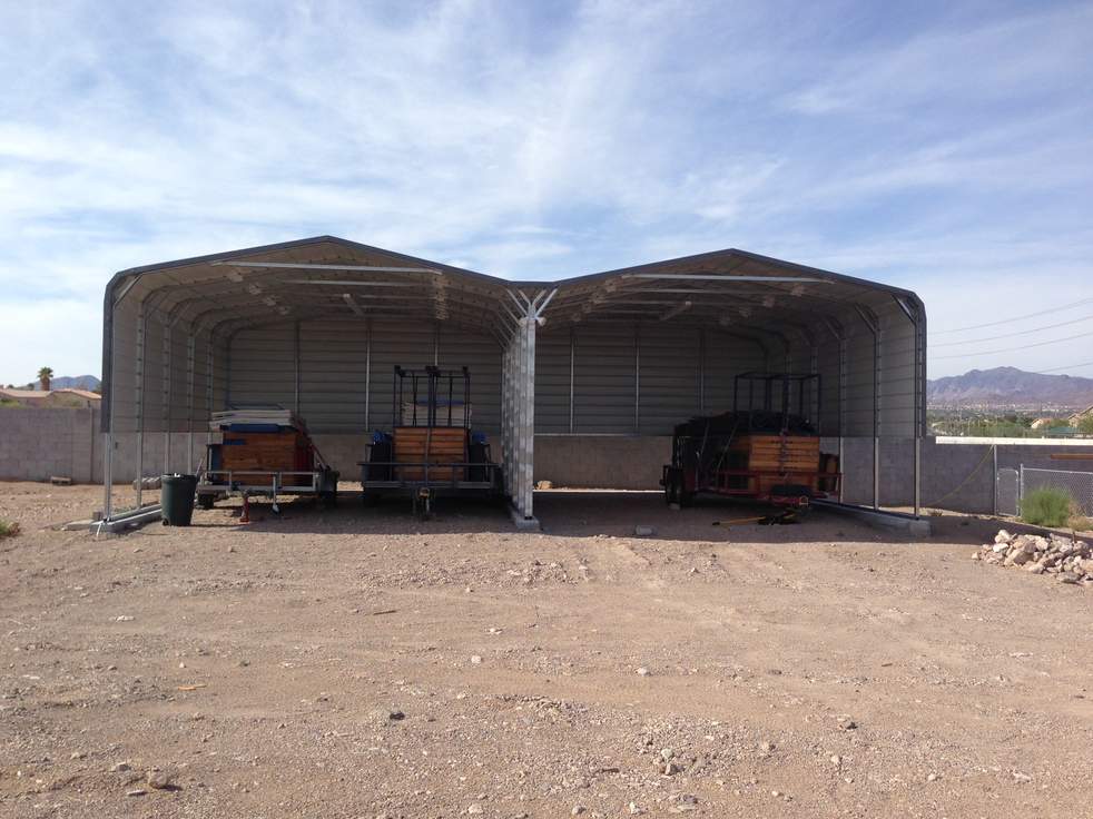 Real Steel and Stud install: metal building with engineered roof and side panels
