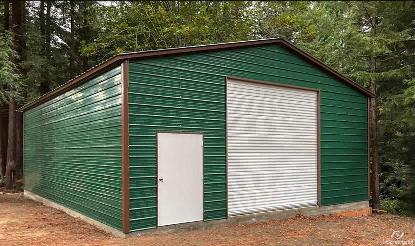metal building installed by Steel and Stud — all-vertical roof and side panels