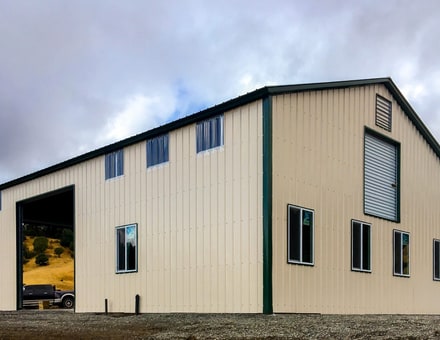 10x20 metal building: three-quarter perspective angle, 200 sq ft Steel and Stud factory direct