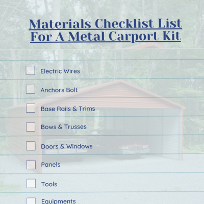 Materials Checklist List For A Metal Carport Kit steelandstud